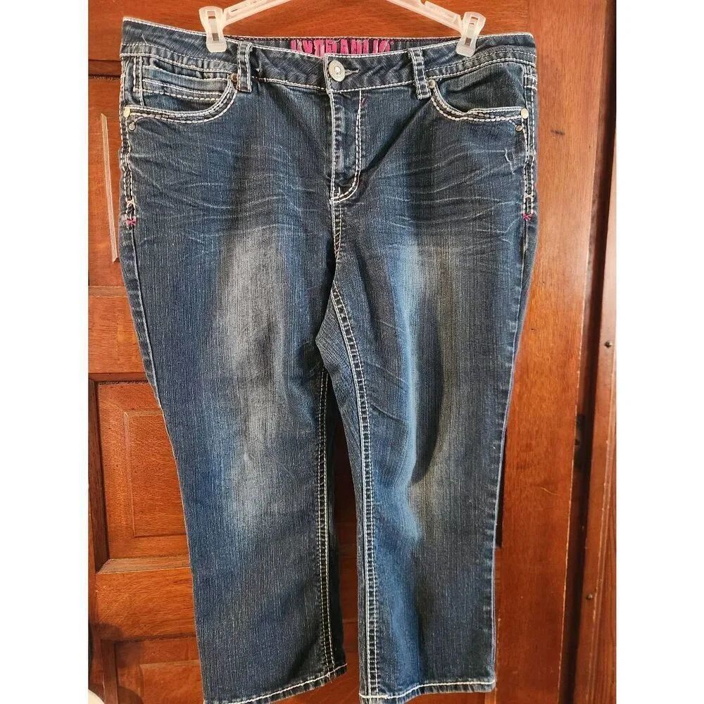 Hydraulic Womens Capri Jeans Sz 20 Embellished Pockets Aprox 40 waist